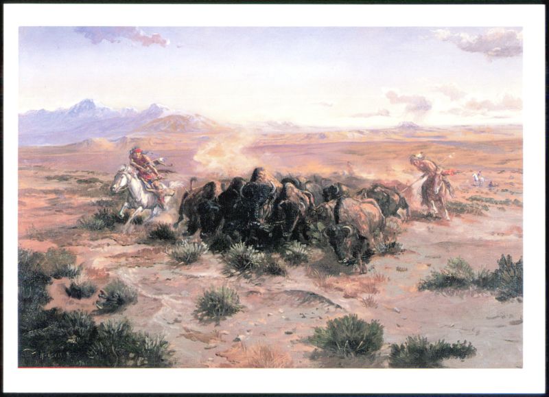 The Buffalo Hunt by Charles M. Russell, 1901 Fort Worth Texas