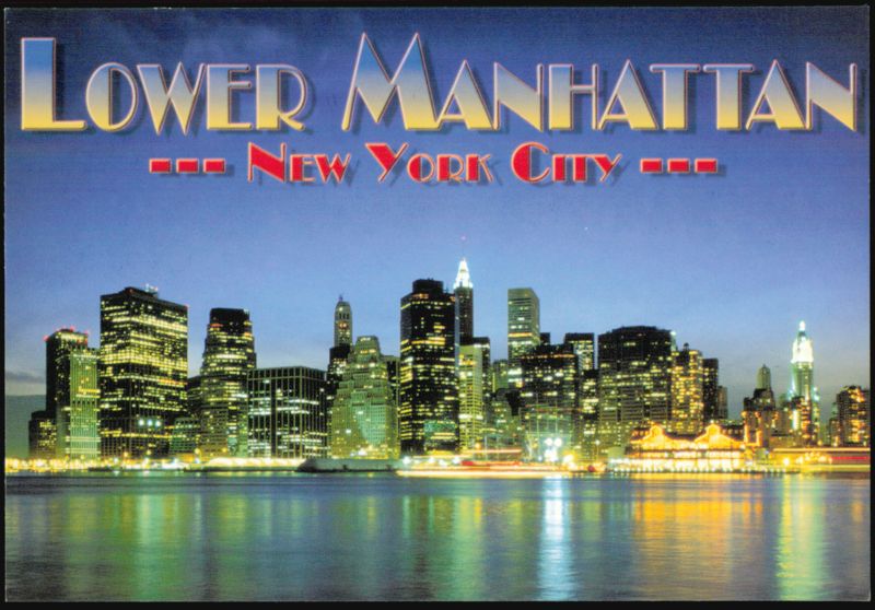 Lower Manhattan Skyline at Night, New York City