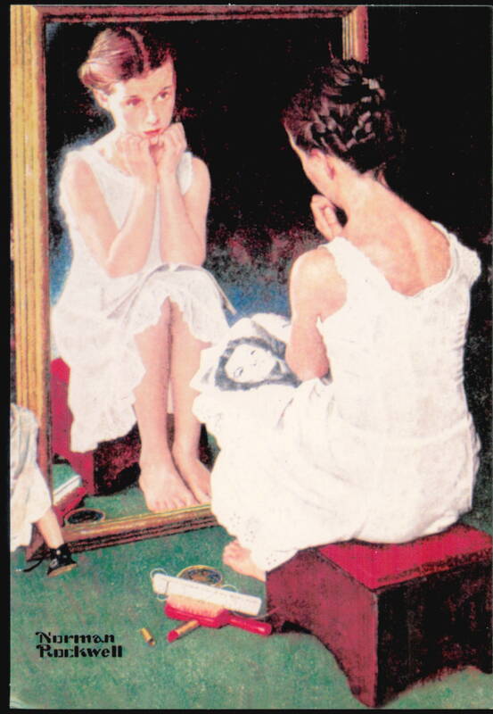 Girl at the Mirror by Norman Rockwell Children