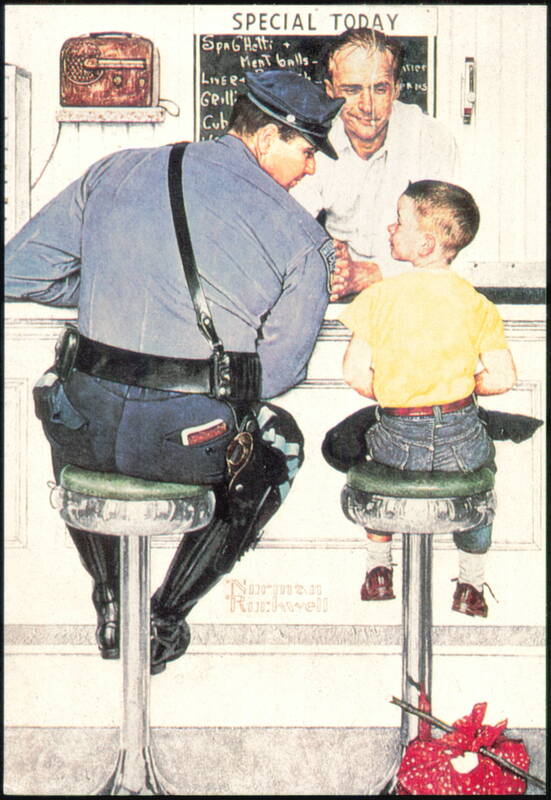 The Runaway by Norman Rockwell Police