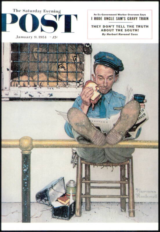 Norman Rockwell Feeding Time Saturday Evening Post Cover