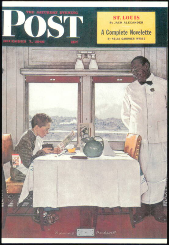 New York Central Dinner by Norman Rockwell Advertising Reproductions