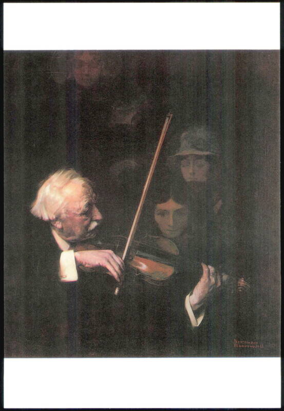 The Old Master by Norman Rockwell Violinist Painting