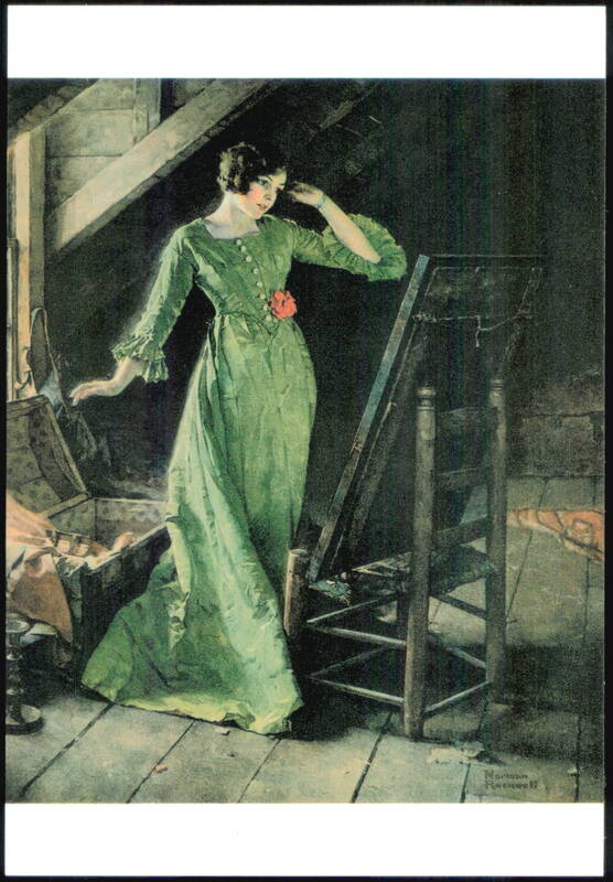 Treasures by Norman Rockwell, Woman in Green Dress