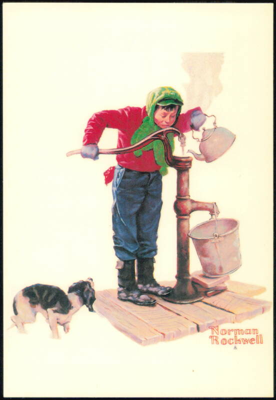 Going on Sixteen Chilling Chore by Norman Rockwell