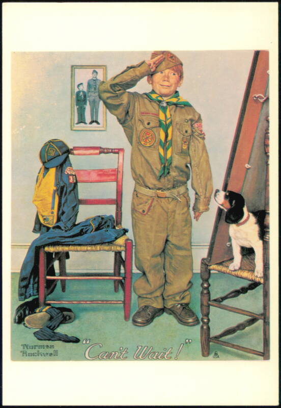 Norman Rockwell Can't Wait Boy Scout Illustration Boy Scouts