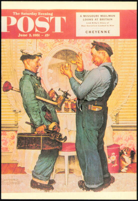The Plumbers by Norman Rockwell Saturday Evening Post Cover
