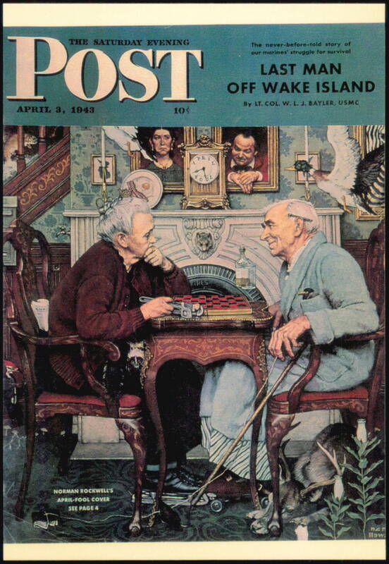 Norman Rockwell Checkers April Fool Cover April 3 1943