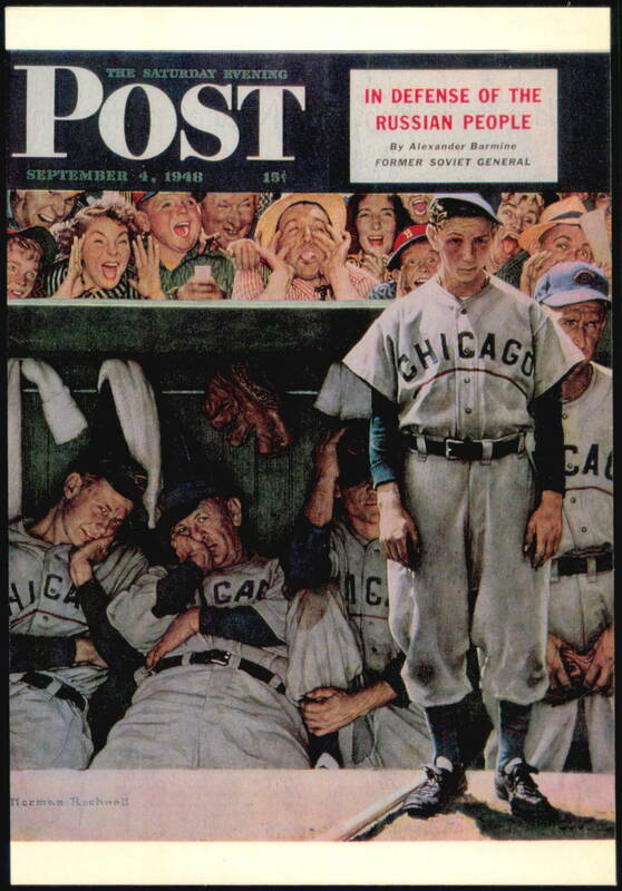Norman Rockwell The Dugout Saturday Evening Post Cover 1948