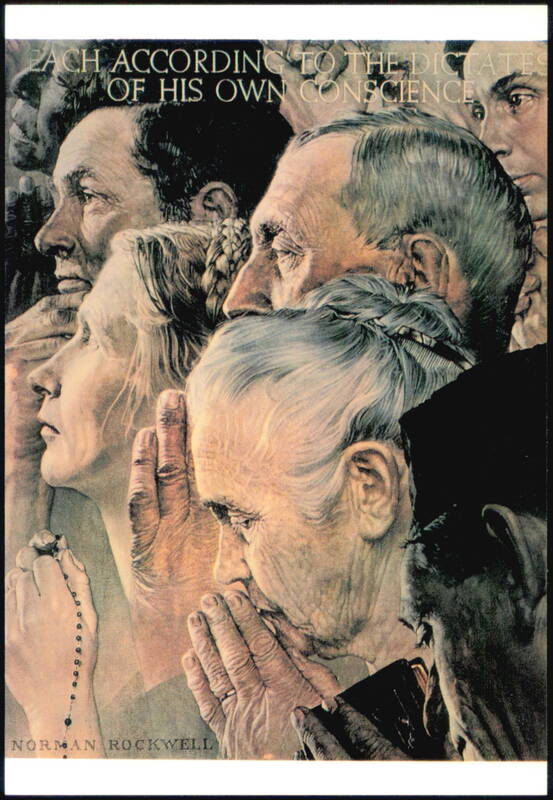 Norman Rockwell Freedom of Worship Four Freedoms Series