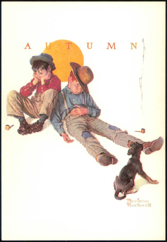 Norman Rockwell Autumn Illustration Me and My Pal Children
