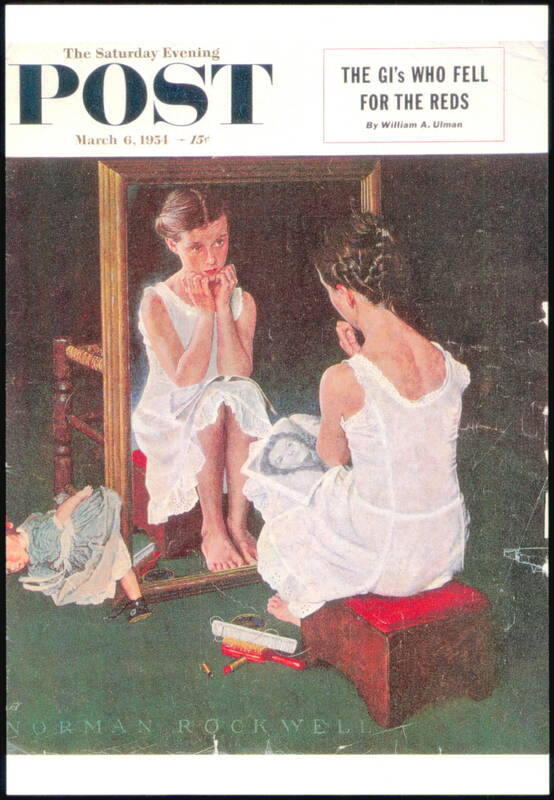 Girl at the Mirror by Norman Rockwell Saturday Evening Post