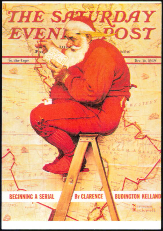 Norman Rockwell Santa Claus Saturday Evening Post Cover 1939
