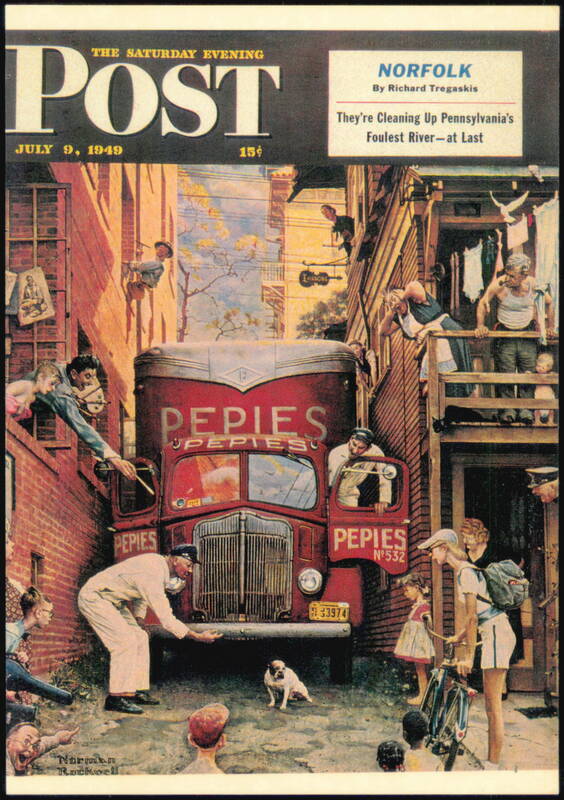 The Roadblock by Norman Rockwell, Saturday Evening Post