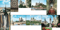 Set of 10 Paris Views Notre-Dame Postcard