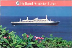 Holland America Line SS Rotterdam Flagship Ocean Liner Postcard