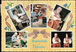 Handaslöjd i Dalarna Traditional Swedish Handicrafts Postcard