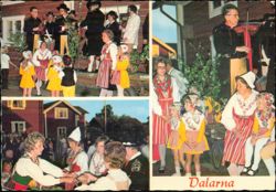 Dalarna Sweden Traditional Folk Costumes and Music Postcard
