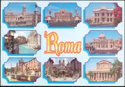 Roma Landmarks Collage, Italy Postcard
