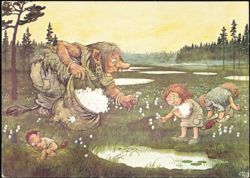 Ängsull Troll Illustration by Rolf Lidberg Postcard