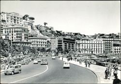 Mergellina Waterfront Street Scene with Classic Cars Postcard