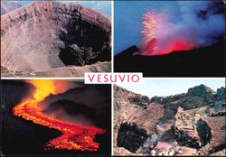 Mount Vesuvius Volcanic Crater and Eruption Views Postcard