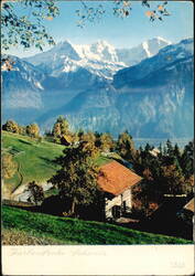 Eiger, Mönch, and Jungfrau Mountains from Beatenberg Postcard