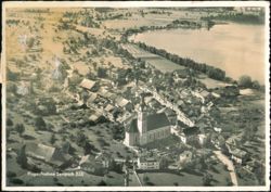 Aerial View of Sempach, Switzerland and Lake Sempach Postcard