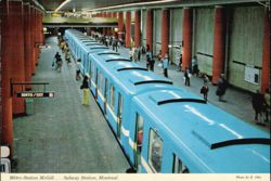 McGill Metro Station Subway Platform, Montreal Postcard