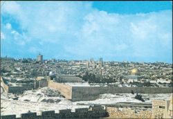 Jerusalem Covered with Snow, Seen from Mt. of Olives Postcard
