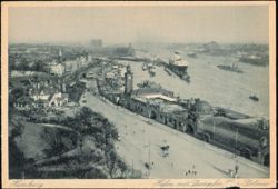 Hamburg Harbor with Steamer Polonio Postcard