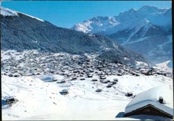Winter Ski Resort Village in Verbier, Switzerland Postcard