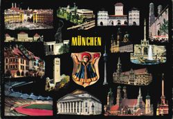 Munich Landmarks Montage, Germany Postcard