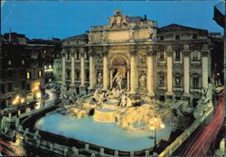 Trevi Fountain at Night, Rome, Italy Postcard