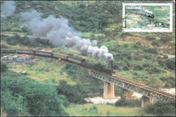 Steam Locomotive at Toleni Halt, Transkei Postcard