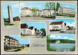 Lehrte i. Han. Multi-View: Church, Hospital, School, Lake Postcard