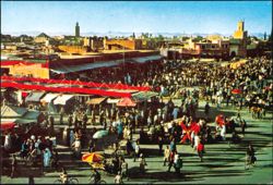 Place Jemaa el-Fna Market Square, Marrakech Postcard