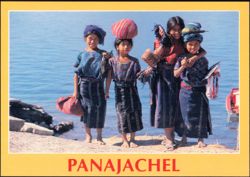 Four Young Girls at the Beach in Panajachel, Guatemala Postcard