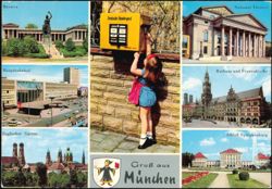 Munich Landmarks Collage, Bavaria, Germany Postcard