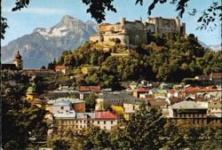Hohensalzburg Fortress and Altstadt View, Salzburg, Austria Postcard
