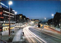 Bahnhofplatz at Night, Zurich, Switzerland Postcard