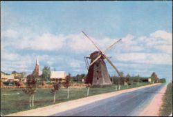 Windmill in Central Lithuania Landscape Postcard