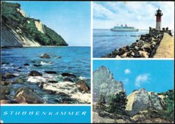 Stubbenkammer, Königsstuhl, and MS Saßnitz Ferry Postcard