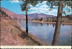 River Drive on Interstate 90 Near St. Regis, Montana Postcard