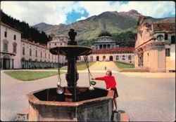 Santuario di Oropa, Secondo Piazzale and Burnel Fountain Postcard