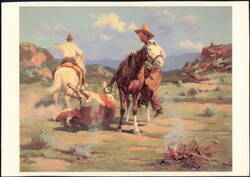 Branding by Frank Tenney Johnson, The Rockwell Museum Postcard
