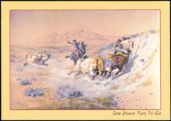 One Down Two To Go by Charles Marion Russell Art Postcard