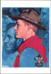 Spirit of America Boy Scout by Norman Rockwell Postcard