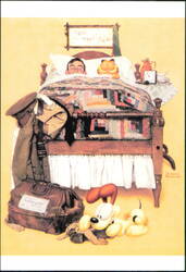 Garfield Visits Norman Rockwell Furlough Illustration Postcard