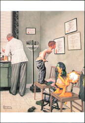 Garfield Visits Norman Rockwell Before the Shot Postcard